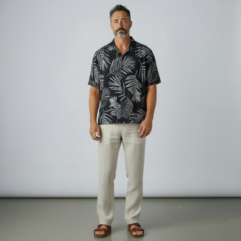 ASOS Design Men 3XL Palm Leaf Print CTN Camp tropical beach coastal shirt
Shirt